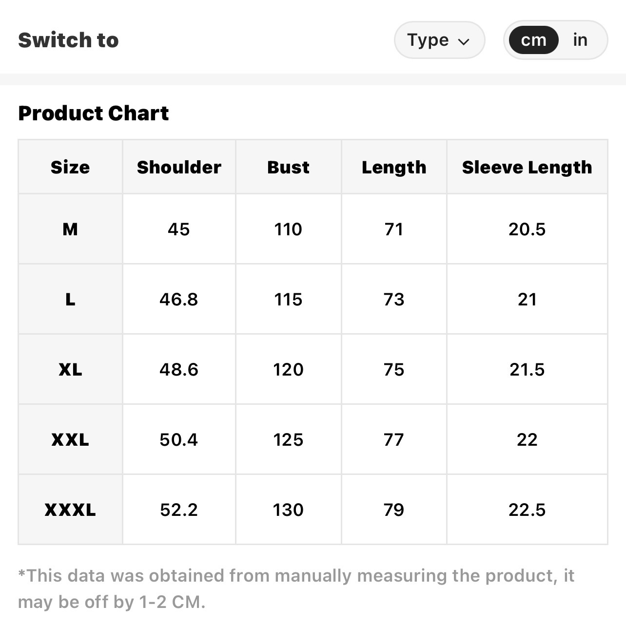 Size Chart